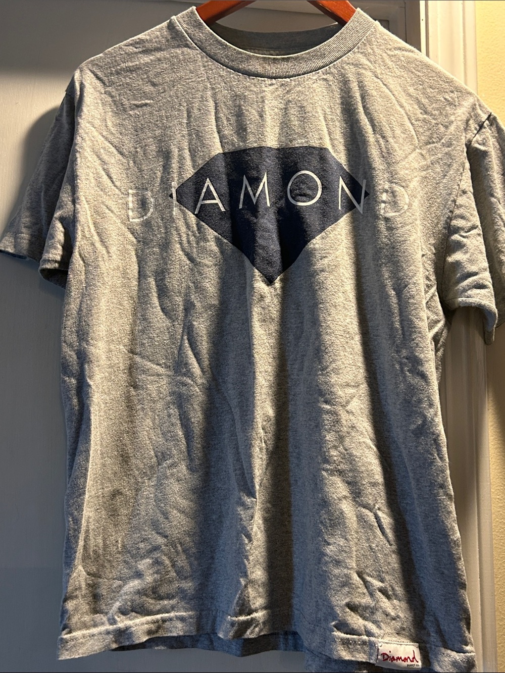 Diamond Supply Co. Heather Gray Tee with Navy Diamond Graphic